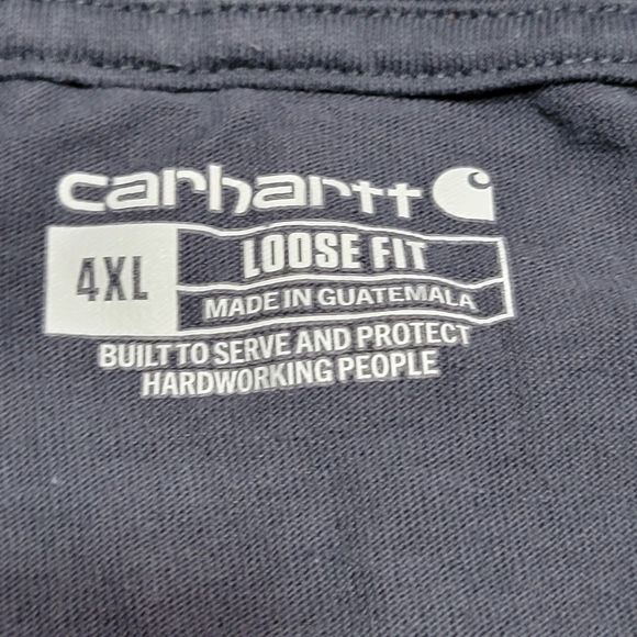 Carhartt SS Tee Dark Navy w/ Pocket - Size 4XL Loose Fit - Picture 4 of 5